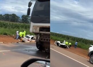 Colisão entre carro e caminhão deixa motorista ferido na BR-163 em Sorriso colisao-entre-carro-e-caminhao-deixa-motorista-ferido-na-br-163-em-sorriso