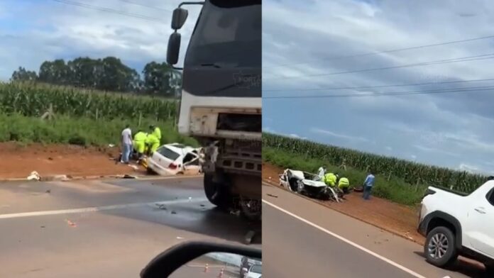 colisao-entre-carro-e-caminhao-deixa-motorista-ferido-na-br-163-em-sorriso colisao-entre-carro-e-caminhao-deixa-motorista-ferido-na-br-163-em-sorriso
