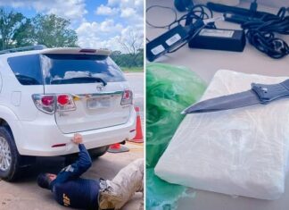 prf-apreende-pacote-com-cocaina-durante-fiscalizacao-em-caminhonete-de-luxo-em-cuiaba