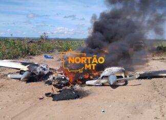 Avião com drogas é incendiado em estrada rural de Campo Novo do Parecis; piloto está foragido aviao-com-drogas-e-incendiado-em-estrada-rural-de-campo-novo-do-parecis;-piloto-esta-foragido