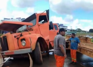caminhao-sai-da-pista-e-colide-contra-defensa-metalica-em-trecho-da-br-163-de-sorriso